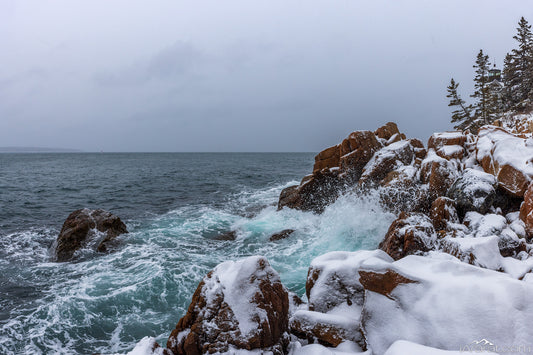 031 "Winter Storm at Bass Harbor Lighthouse" 12"x18"