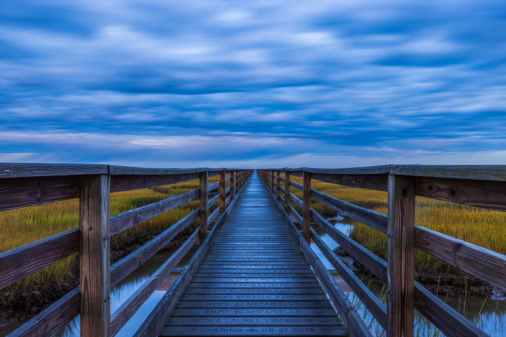 Grey’s Beach boardwalk at sunrise, landscape photography by Ararat Agayan